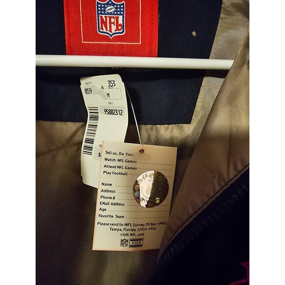 NFL Jacket Super Bowl Champions Men's M Navy Insulated Embroidered Vintage - Picture 4 of 5